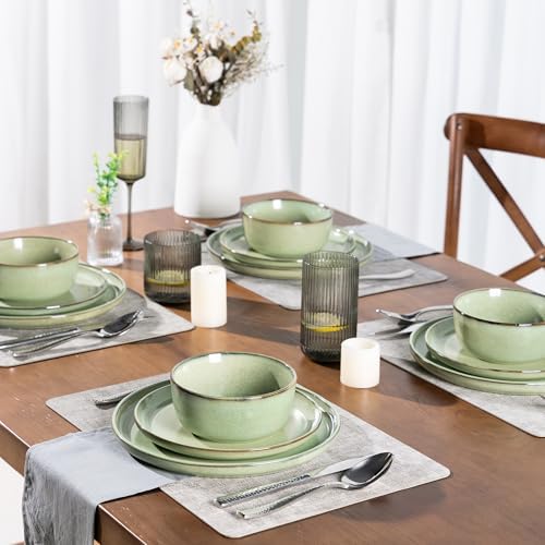 GBHOME Dinnerware Sets for 4, 12 Pieces Ceramic Plates and Bowls Set - Image 7