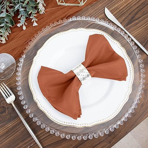 Balsa Circle 100 pcs 17-Inch Terracotta Polyester Luncheon Napkins - for Wedding Party Reception Events Restaurant Kitchen Home - Image 5
