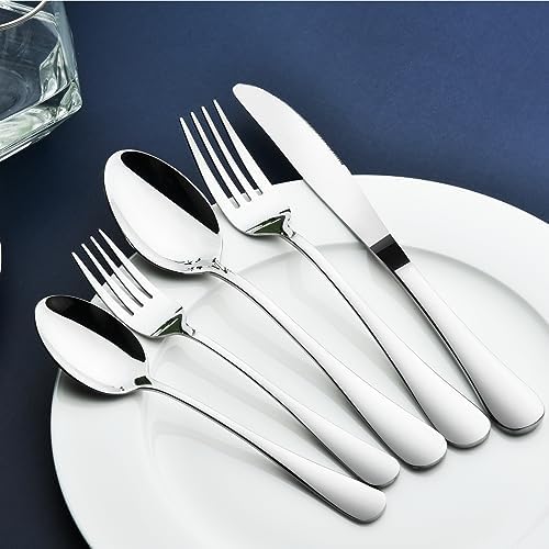 Silverware Set for 8 with Serving Utensils,Stainless Steel Flatware Cutlery - Image 3