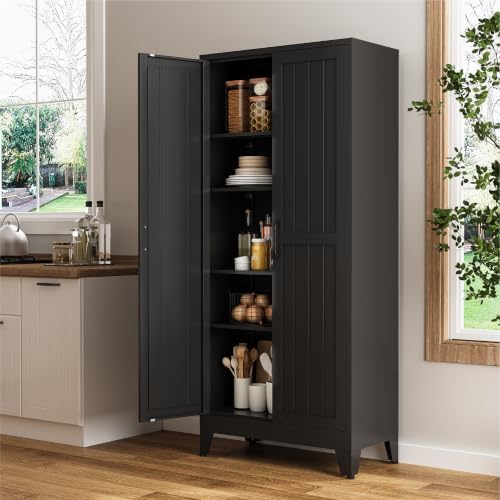 COFaR 71" Black Metal Storage Cabinet for Office, Garage and Utility Room by COFAR