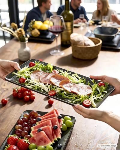 Famiware Serving Platters Set of 3 Sizes - Rectangular, Deep Forest - Image 3