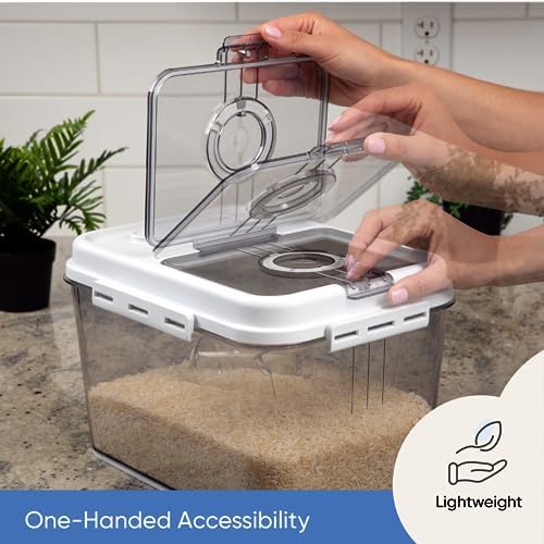 Chef's Path Extra Large Airtight Rice Storage Container with Measuring Cup, Pack of 1, 8 L Capacity, Kitchen and Pantry Canister for Rice, Flour, Sugar, and Baking Supplies - Image 7