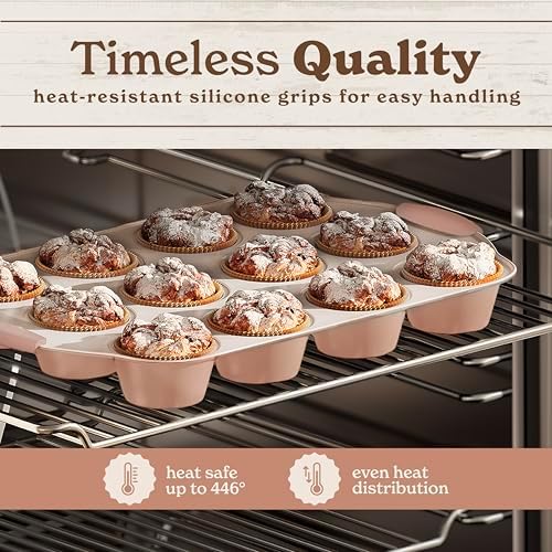 Country Kitchen Nonstick Stackable Bakeware Set - Durable, Easy Release Baking Set- 22 Pc. Includes Silicone Muffin Cups - Image 5