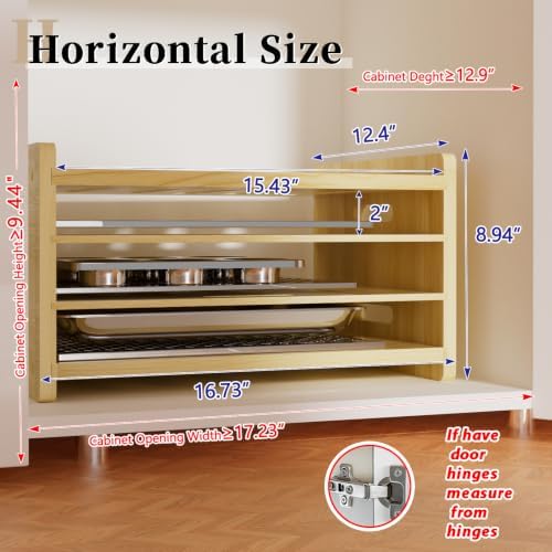 4 Tier Wooden Tray Dividers for Cabinets - Image 2