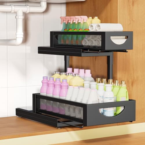 Under Sink Organizer for Kitchen and Bathroom Cabinets Pull Out Storage by Aekenr