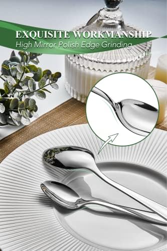 40 Piece Silverware Set for 8, Stainless Steel Flatware Set, Cutlery Sets with Mirror Finish, Dishwasher Safe, Modern Kitchen Forks, Spoons, Knives, Eating Utensil Sets - Image 5