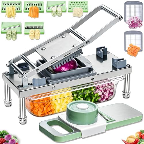 Vegetable Chopper Veggie Cutter Onion Food Potato Dicer with Container by IPOVIPO