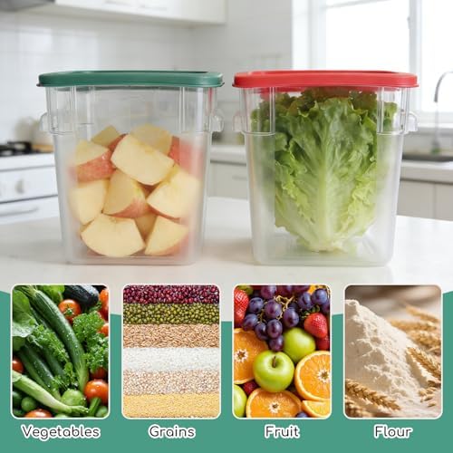 6 Pack 8 Qt Food Storage Containers with Lids, Commercial Clear Square - Image 7