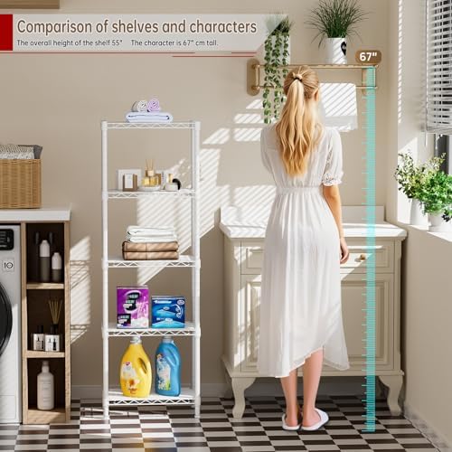 Golpart 5Tier Adjustable Storage Shelves Metal Wire Shelving Standing Shelf - Image 5
