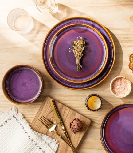 TheTerra Ceramic Dinnerware Set for 4, 16-Piece Plates and Bowls Set - Image 3