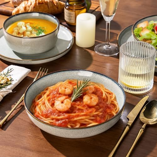 GBHOME Dinnerware Sets for 8, 32 Pieces Ceramic Plates and Bowls Set - Image 5