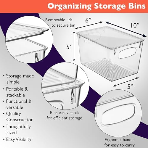 ClearSpace Pantry Storage Bins with Lids for Kitchen & Fridge, 8 Pack - Image 2