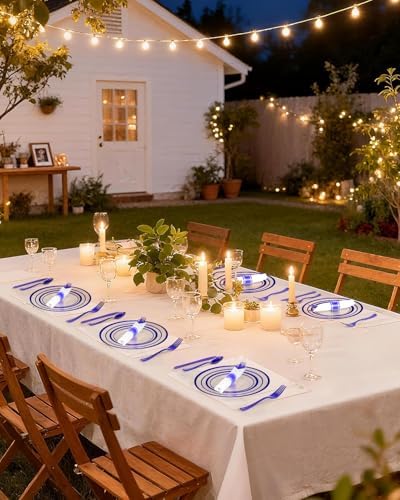 Goodluck 350 Pcs Disposable Clear Blue Plates and Napkins Party Supplies - Image 5