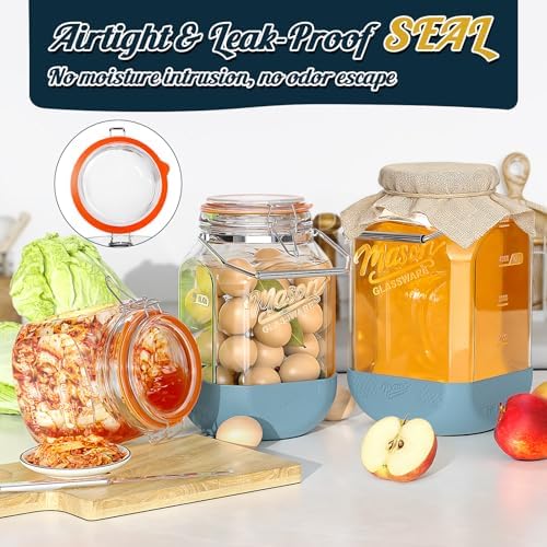2 Pack 1 Gallon Glass Jar with Airtight Lid, 4.3 '' Wide Mouth - Image 6