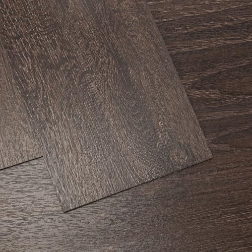 Art3d 12-Pack Peel and Stick Vinyl Floor Tiles (18 Sq.Ft), Brown Stone by Art3d