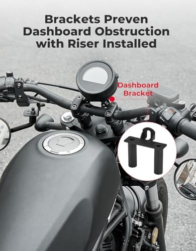 KEMIMOTO Motorcycle Handlebar Risers with Dashboard Bracket Fit for Rebel - Image 2