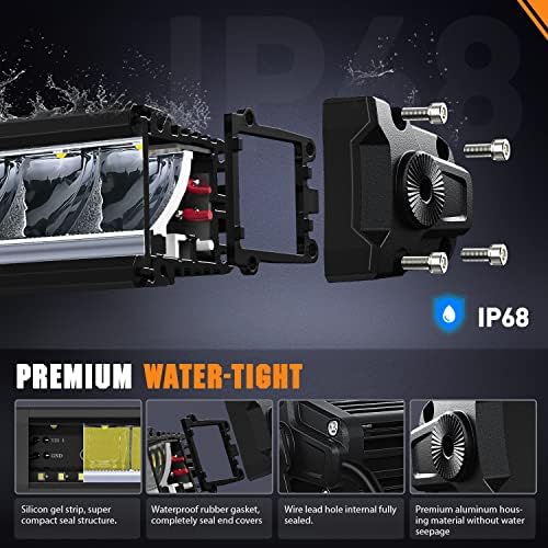 Nilight Pro Series 2PCS 9 Inch Single Row Slim LED Light Bar with DRL - Image 6