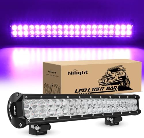 Nilight LED Light Bar 20 Inch 126W Spot Flood Combo Purple Beam by Nilight