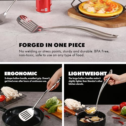 18/10 Stainless Steel Kitchen Utensils Set with Holder for Countertop - Image 4