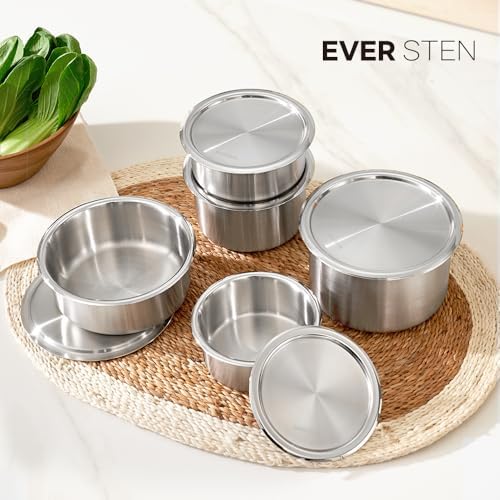 CaKE 5PCS Stainless Steel Food Storage Containers With Lids 5PCS Canister Set Kitchen Appliances Dishwasher Safe Premium South Korea - Image 2