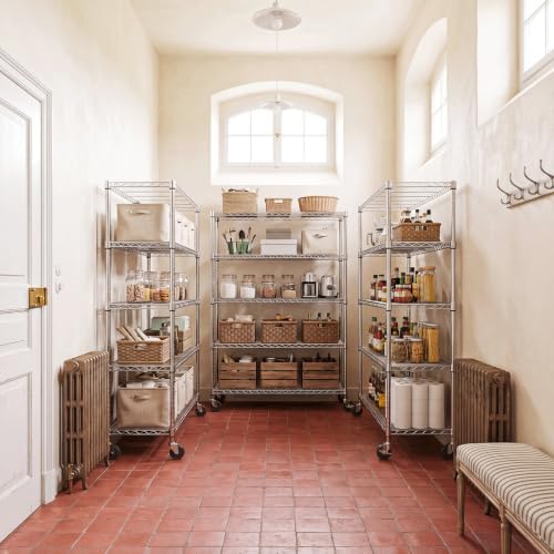 IZEUK Heavy Duty 5-Tier Metal Shelving Rack Rolling for Garage Storage - Image 2