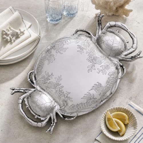 Arthur Court Crab Platter - Premium Aluminum Coastal Serveware for Entertaining - 24 x 13.5 Inches - Image 7