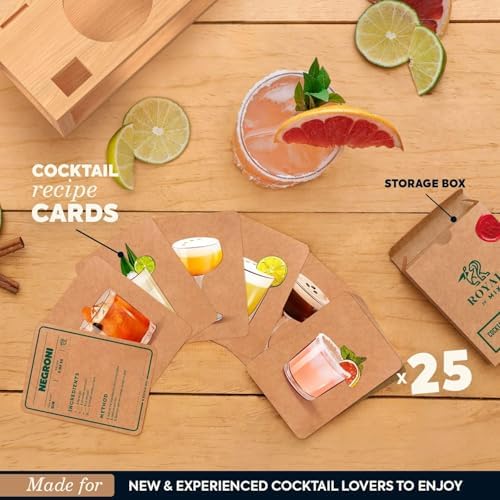 Mixology Bartender Kit with Stand | Home Bar Set with 25 Cocktail Recipes for Drink Mixing | Ideal Bartending Kit for Housewarming Gift | Premium Martini Cocktail Shaker Set with Bar Tools Accessories - Image 5