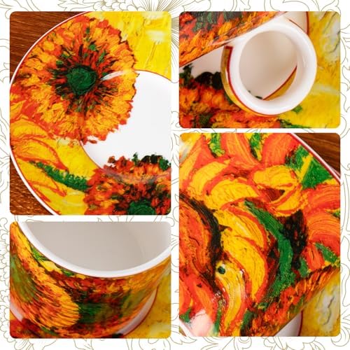 KAMMAK Tea Cups and Saucers Set of 2, Porcelain Coffee Cups, JBE006 - Image 7