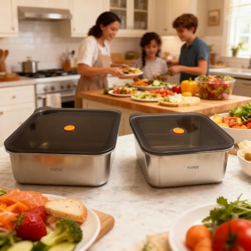 YUPER Stainless Steel Food Containers, 2 Pack (88+162OZ) - Image 3