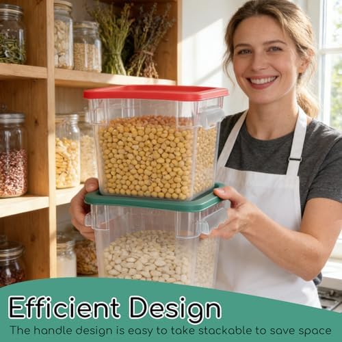 6 Pack 8 Qt Food Storage Containers with Lids, Commercial Clear Square - Image 4
