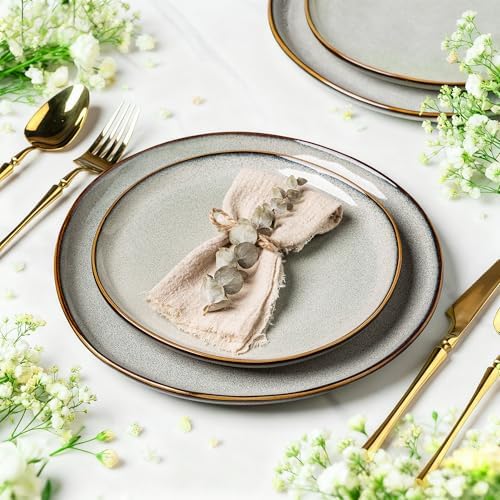 AmorArc Ceramic Dinnerware Sets for 8, 24Pcs Plates and Bowls Sets Dishes - Image 4