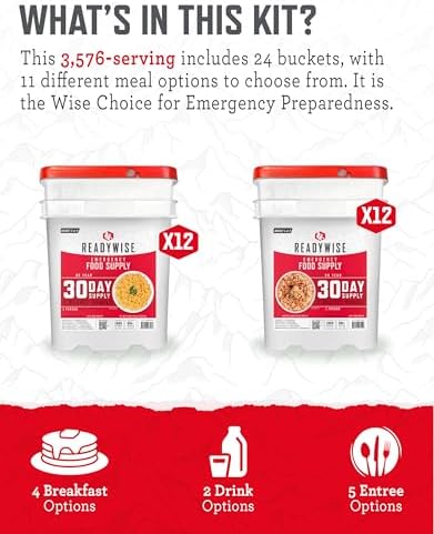 READYWISE Emergency Food Survival Supply 3,576 Servings, 24 Buckets - Image 4