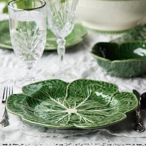 Le Jardin Green Cabbage Plates - Dinner, SET OF FOUR -11" Sculpted Green Stoneware Leaf Plates – Seasonal Garden-Inspired Tableware for Spring & Summer Dining and Entertaining - Image 6