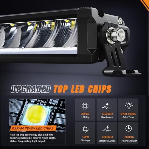 Nilight LED Light Bar with Amber DRL 40.3 Inch 165 W Single Row Light - Image 3