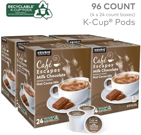 Cafe Escapes Milk Chocolate Hot Cocoa Keurig Single-Serve K-Cup Pods, 96 Count - Image 2