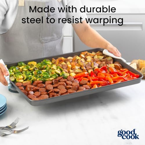 GoodCook Everyday Nonstick Steel Baking Sheet, 15" x 21", Gray - Image 5