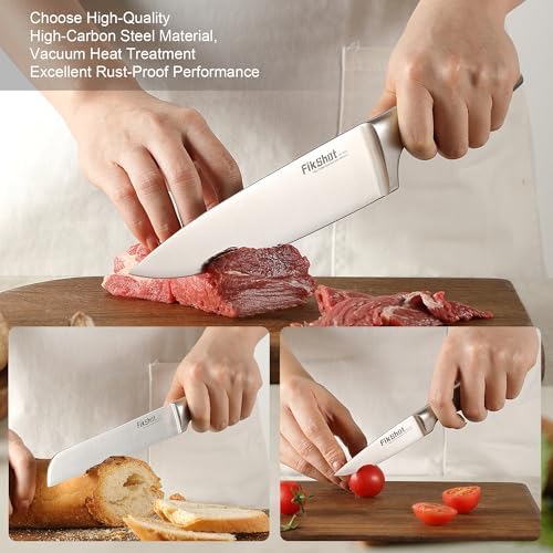 FIKSHOT 14 Pieces Knife Block Set German Stainless Steel with Sharpener - Image 5