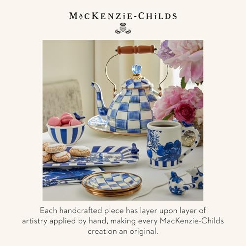 MACKENZIE-CHILDS Tea Kettle, 3 Quarts, Blue-and-White Royal Check - Image 6