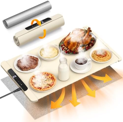 HOTEAGLE Food Warming Mat with Heat Resistant Pad for Family Dinner 26"x15" by MoreThanFireALifestyle