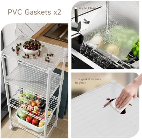 Golpart 4Tier Adjustable Storage Shelves Metal Wire Shelving Standing Shelf - Image 5