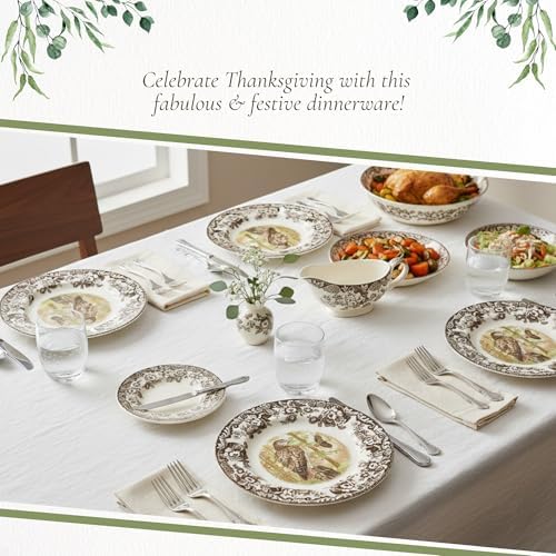 Spode – Woodland – Dinner Plate - Red-Tailed Hawk, Brown/White - Image 5