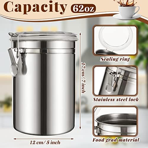 Lallisa 12 Pcs 62 Fl oz Stainless Steel Kitchen Canisters - Image 2