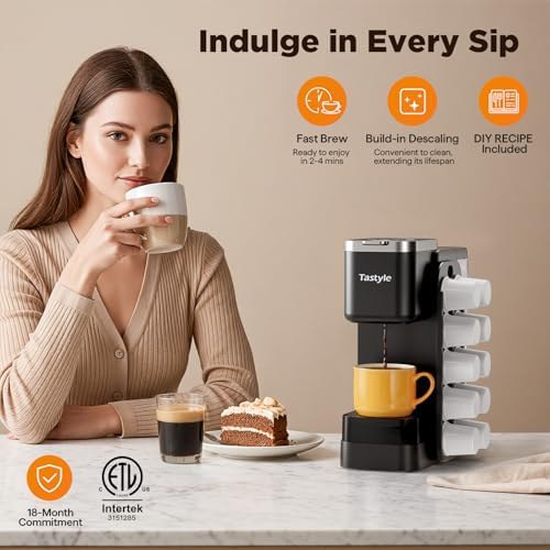 Tastyle Hot & Iced Coffee Maker with Magnetic K-Pod Holder, Fits 7.3'' Mug - Image 6