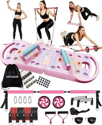 HOTWAVE Push Up Board, Portable PushUp Board, Foldable 20 in 1 Push Up Bar by HOTWAVE