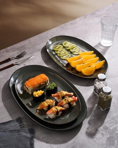 famiware Serving Platters Set of 3 Sizes - Oval, Deep Forest - Image 4