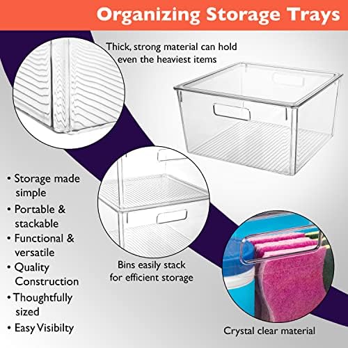 ClearSpace Plastic Storage Bins with Lids, Pantry Organizer, XL, 4 Pack - Image 4