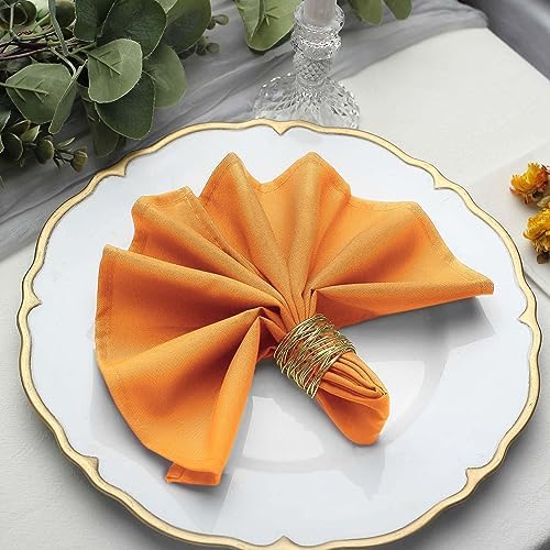 100 pcs 17-Inch Orange Polyester Luncheon Napkins - for Wedding Party Reception Events Restaurant Kitchen Home by BalsaCircle