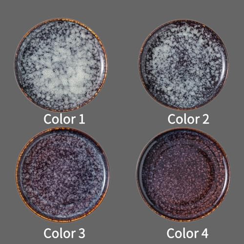 Ceramic dinner plates set of 4, Dessert & Salad plates for party and wedding, Microwave safe porcelain plates set, 8 Inch-Speckled Bluish Purple - Image 3