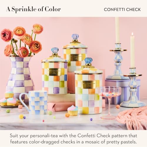 MACKENZIE-CHILDS Enamel Canister, Large, Confetti Check - Image 3