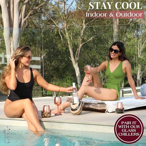 Gusto Nostro Marble Wine Chiller Bucket - 750ml Wine Bottle Cooler and Champagne Chiller for Party, Kitchen, Bar Cart Decor to Chill & Keep Bottles Cold - With Unique Wine Lovers Gift Box - Image 7